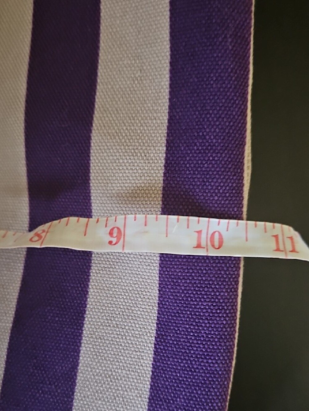 Michael Kors Striped Purple and Cream Tote with Gold-Tone Plaque - Picture 15 of 15